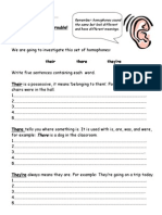 Homophone Worksheets