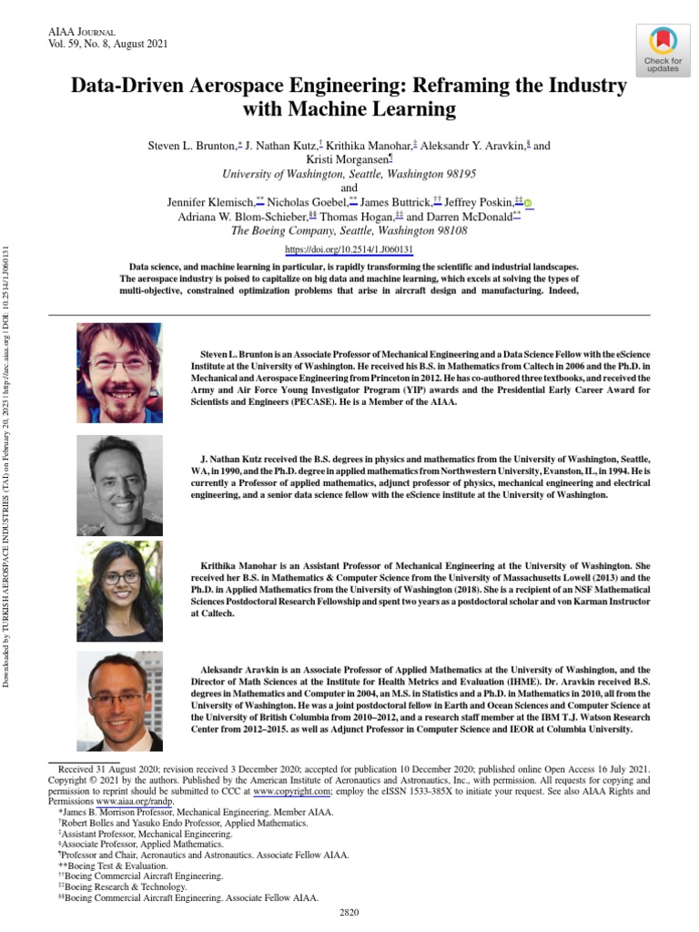 Data-Driven Aerospace Engineering With ML | PDF | Machine Learning ...