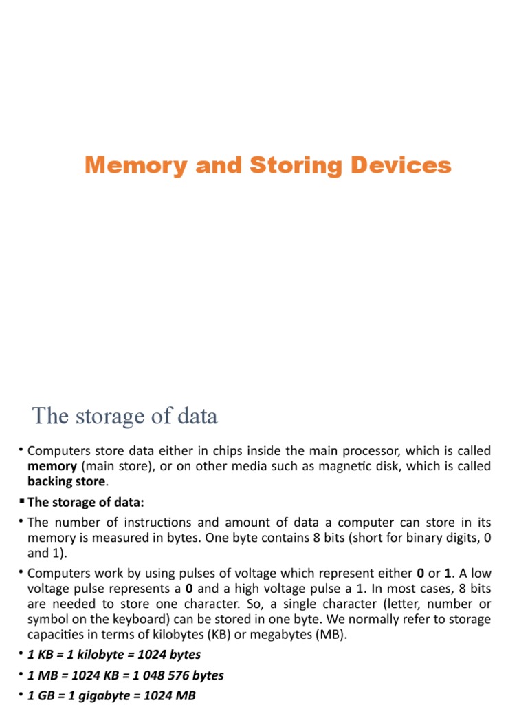 Hardware Memory and Storage PDF Computer Data Storage Random