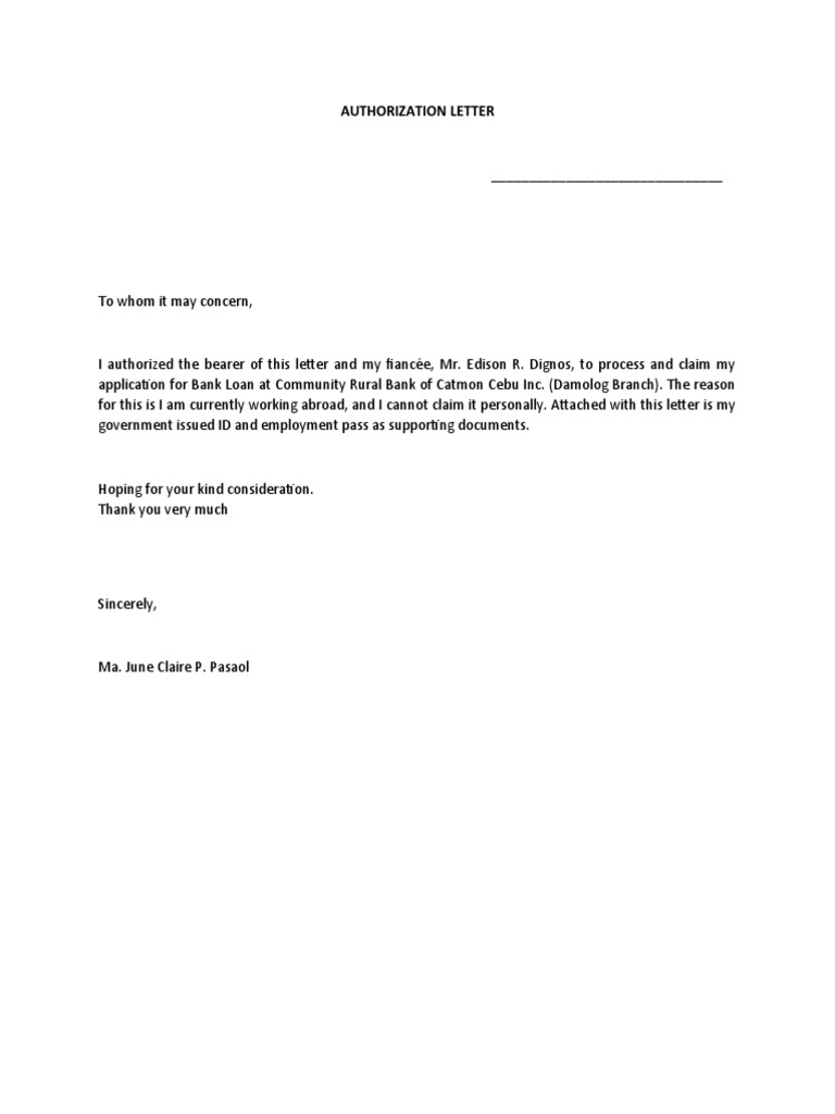 Loan Authorization for Mr. Dignos | PDF