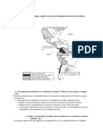 Bloque 5 A Partir Del Siguiente Mapa, Explica El Proceso de Independencia de Las Colonias Americanas