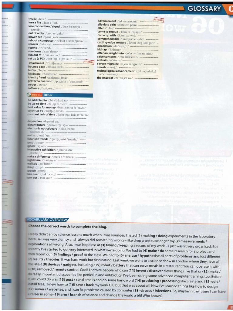 Science and Technology Vocabulary Guide | PDF | Science & Mathematics ...