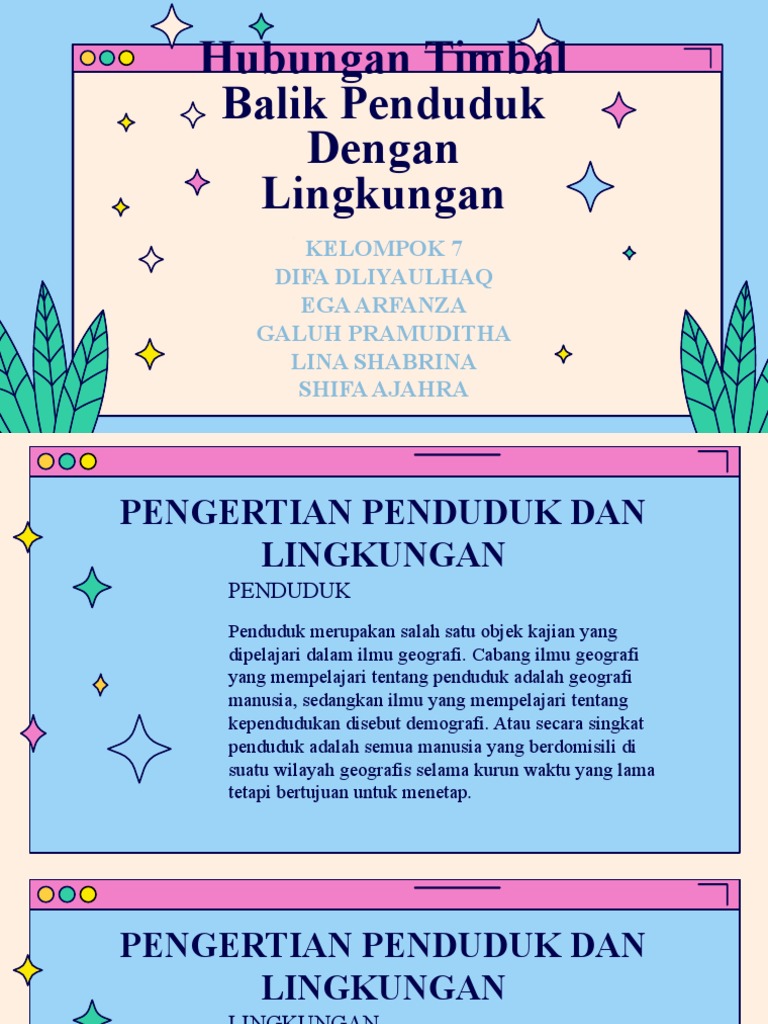 KEL.7 Hubungan Timbal Balik Penduduk Dengan Lingkungan 1D4 PDF