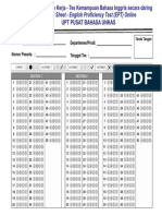 Answer Sheet - Tes Kemampuan Bahasa Inggris UPT Pusat Bahasa Unhas