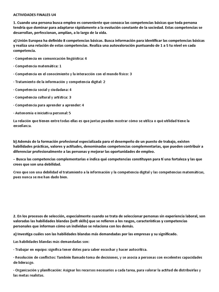 Competencias y Habilidades para el Empleo | PDF | Competencia (Recursos ...