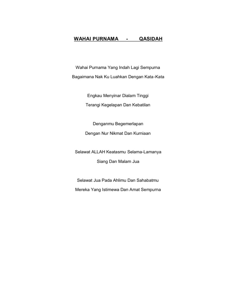 Lagu Wahai Purnama Lirik