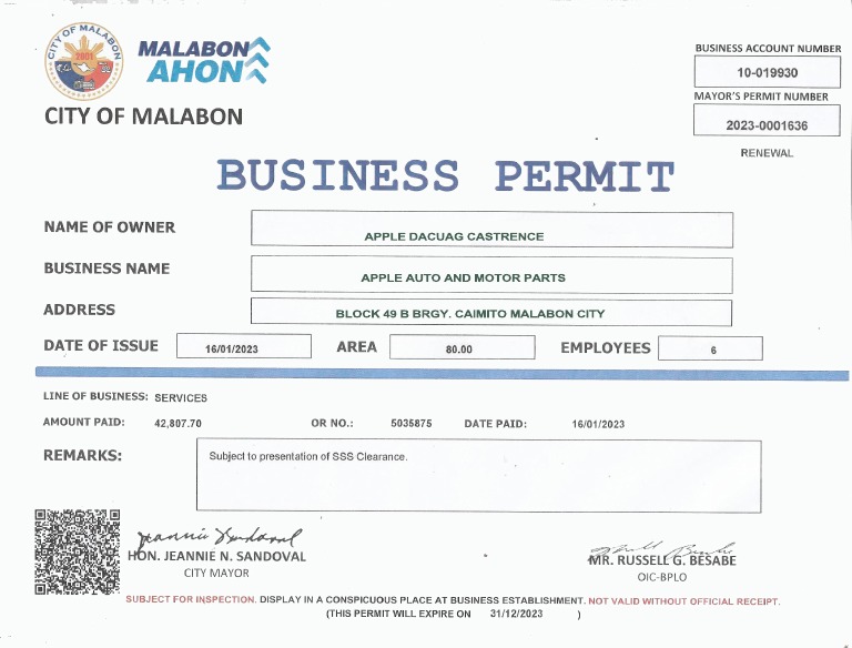 Apple Bus Permit | PDF