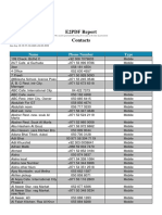 E2PDF Report Contacts: Name Phone Number Type