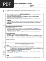 Re Issue of Passport Checklist