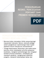 Pengurangan Resiko Pencegahan Penyakit Dan Promosi Kesehatan