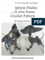 Crochet Pattern Cat Sphynx Findus With Wire Frame Amigurumi