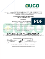 Título Bachiller Jorge Gómez