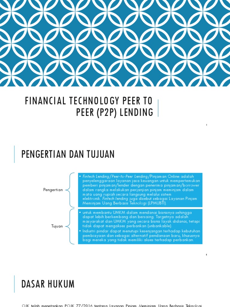 Pahami Fintech P2P Lending di Indonesia | PDF