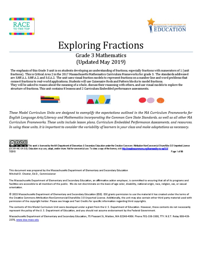 Math 3 Fractions | PDF | Creative Commons License | Curriculum