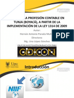 Presentación Retos de La Profesión Contable en Tunja (Boyacá), A Partir de La Implementación de La Ley 1314 de 2009