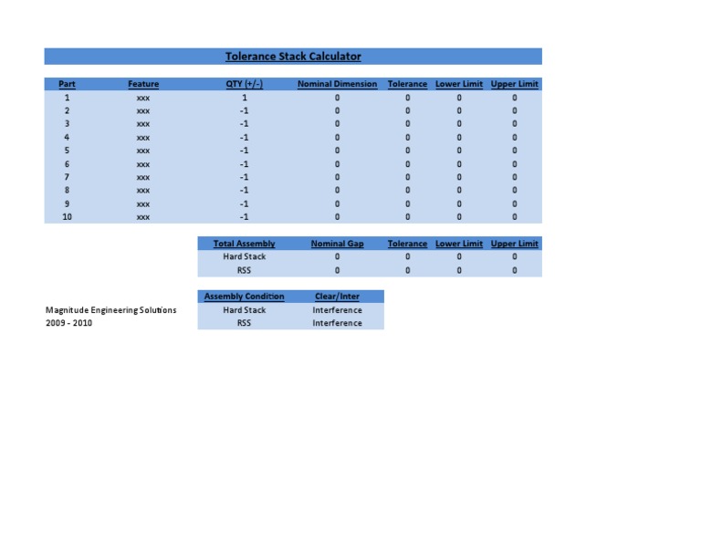 Tolerance Stack Calculator PDF