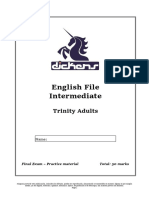 English File Intermediate (Trinity) - Final Exam 2014 EXAM PRACTICE