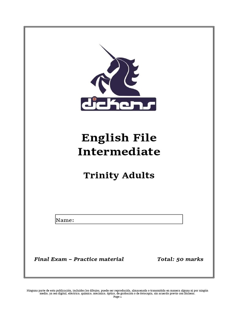 English File Intermediate Final Exam | PDF