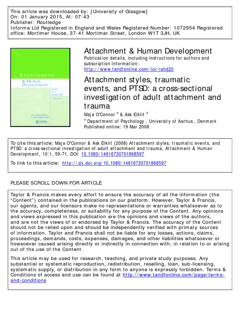 Attachment & Human Development PDF Attachment Theory