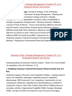 Semester III 301 - Strategic Management 3 Credits LTP: 2:1:1 Compulsory Generic Core Course