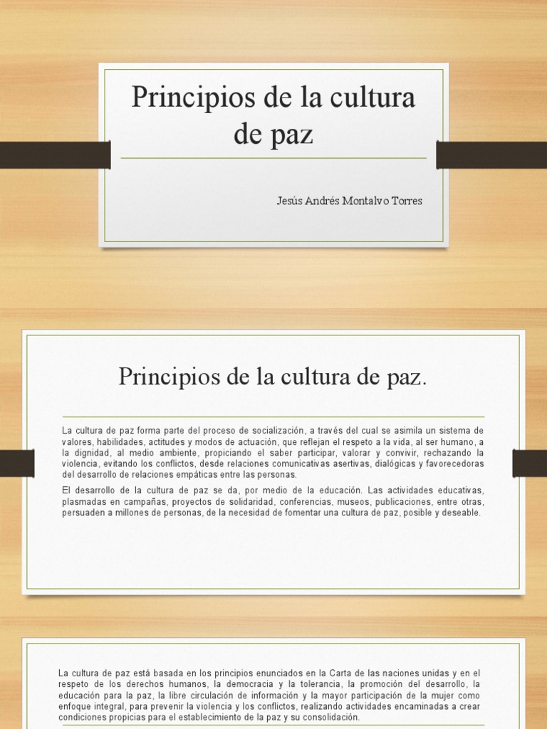 Principios de la Cultura de Paz | PDF