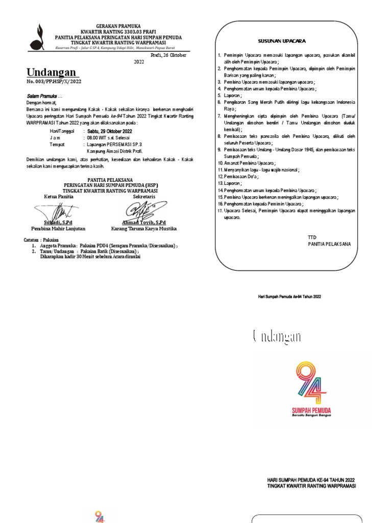 Undangan Upacara Bupati - 003 | PDF