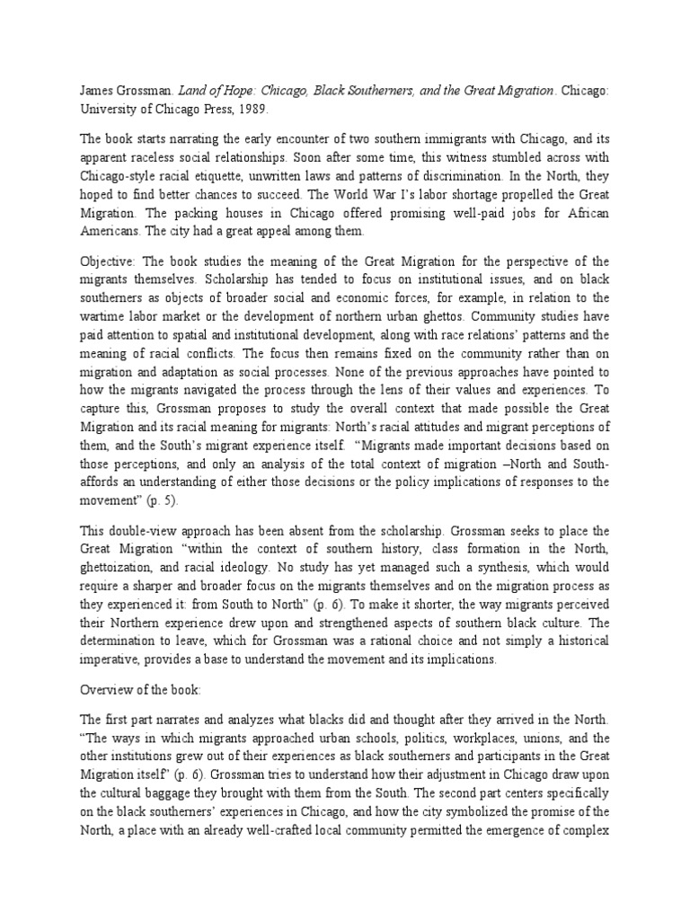 James Grossman, Land of Hope PDF Human Migration Immigration