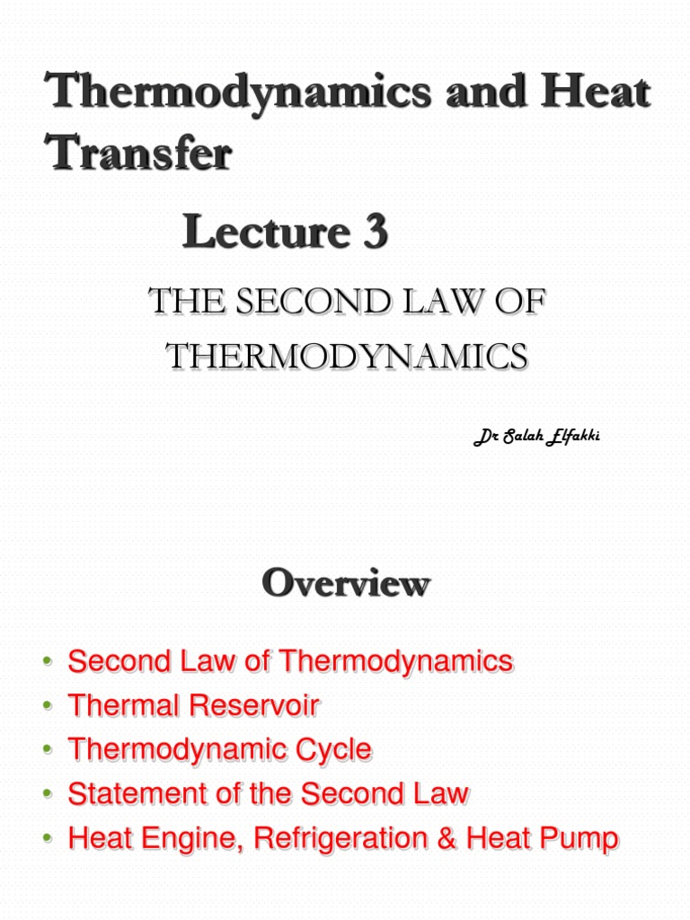 Second Law of Thermodynamics Explained | PDF | Heat | Heat Pump