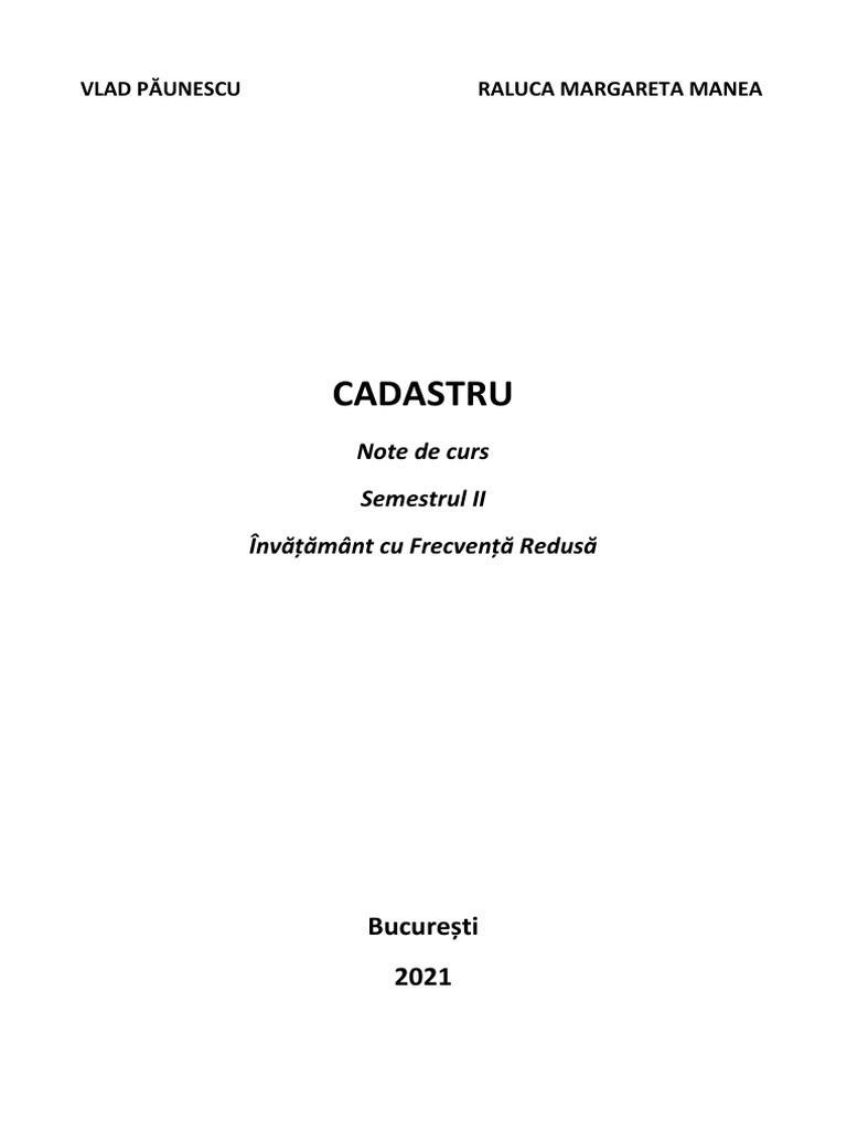 Curs Cadastru Semestrul II Final | PDF