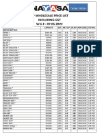 Nayasa UP Price List From 07 05 2022 With New Freight