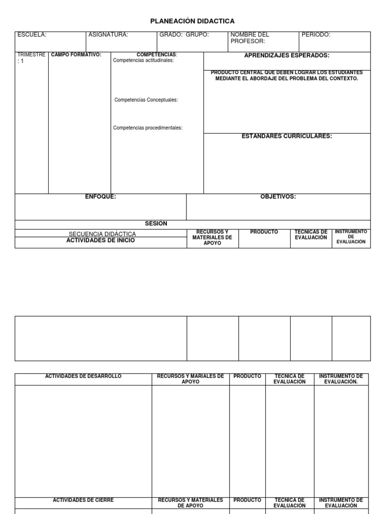 Formato de Planeación de Clase | PDF | Arte