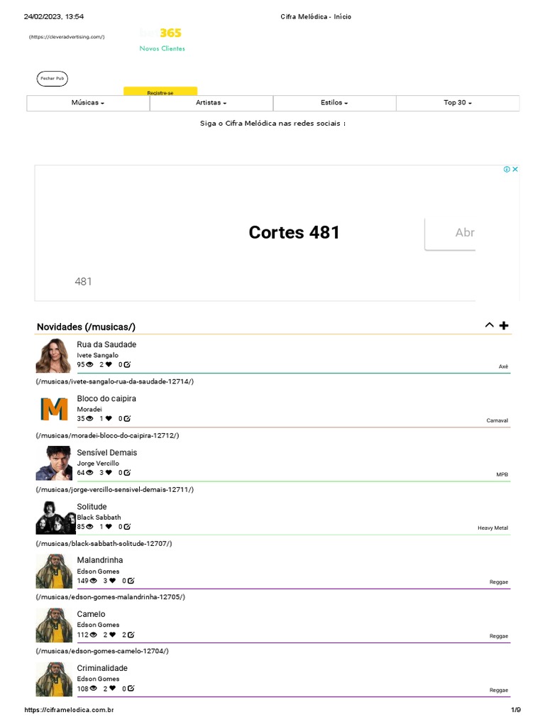 Cifra Melódica Início PDF