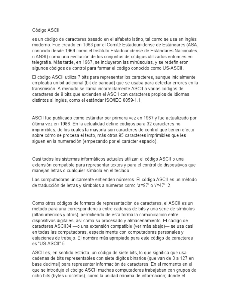Código Ascii | PDF