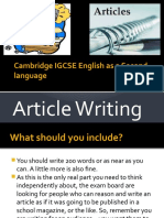 Article Writing PowerPoint