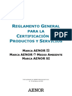 Reglamento General para la Certificación de Productos y Servicios de AENOR