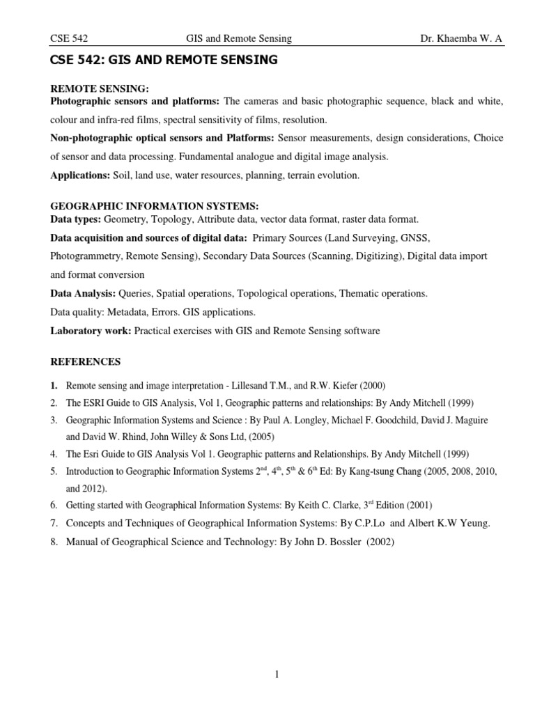 GIS and Remote Sensing Overview | PDF | Image Resolution | Infrared