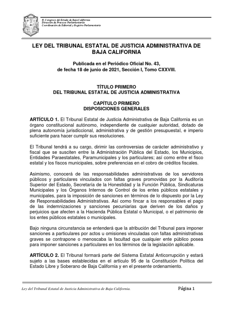 Ley TEJA 18JUN2021 | PDF | Judicaturas | Fiscal