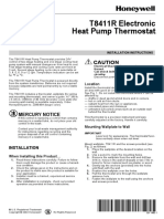 T8411R Electronic Heat Pump Thermostat: Caution