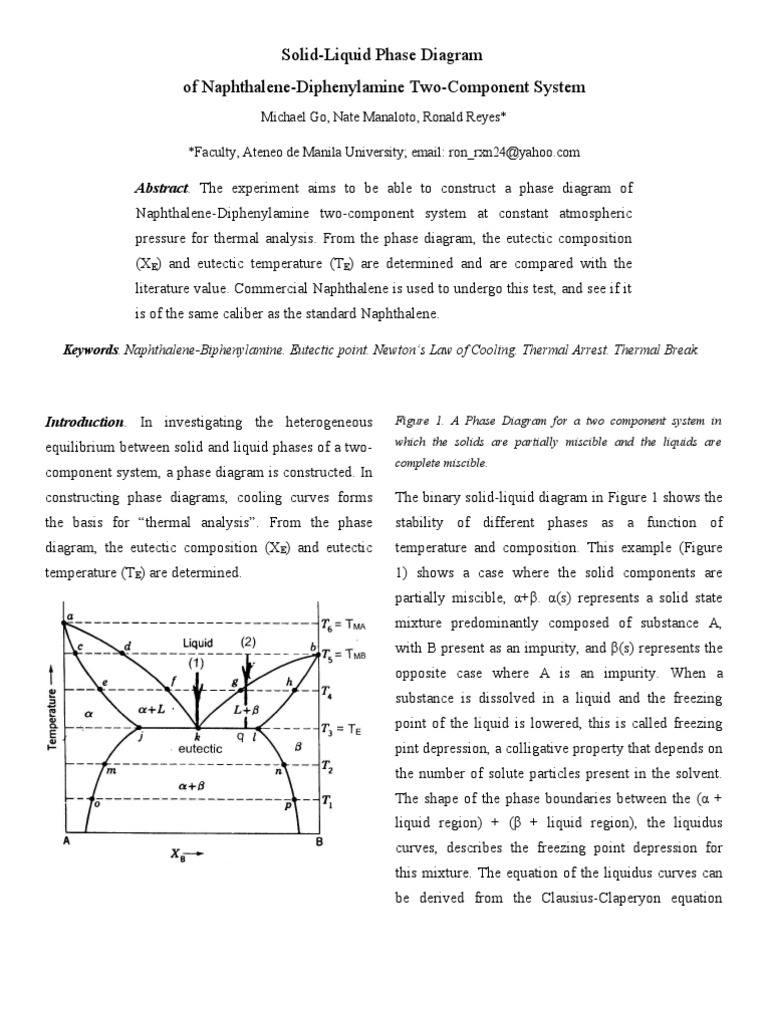Solid-Liquid Phase Diagram | PDF | Phase Diagram | Phase (Matter)