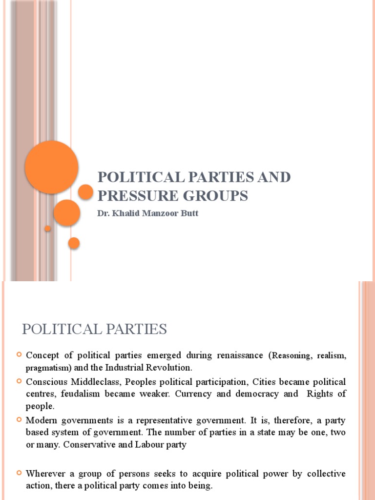 Political Parties and Pressure Groups | PDF | Advocacy Group | Policy