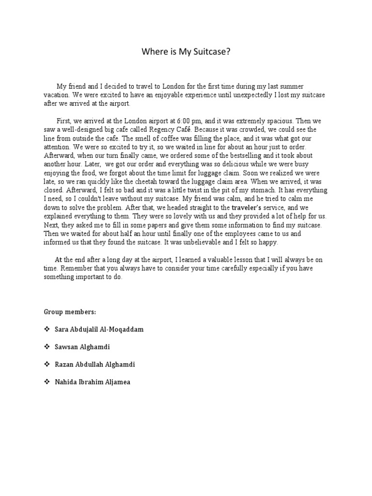 Where Is My Suitcase PDF