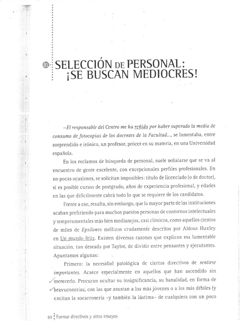 Se Buscan Mediocres | PDF