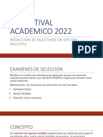 XXI Festival académico 2022 redacción reactivos opción múltiple