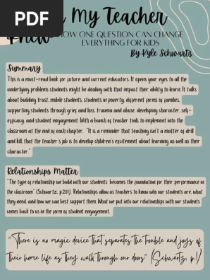 I Wish My Teacher Knew Flyer