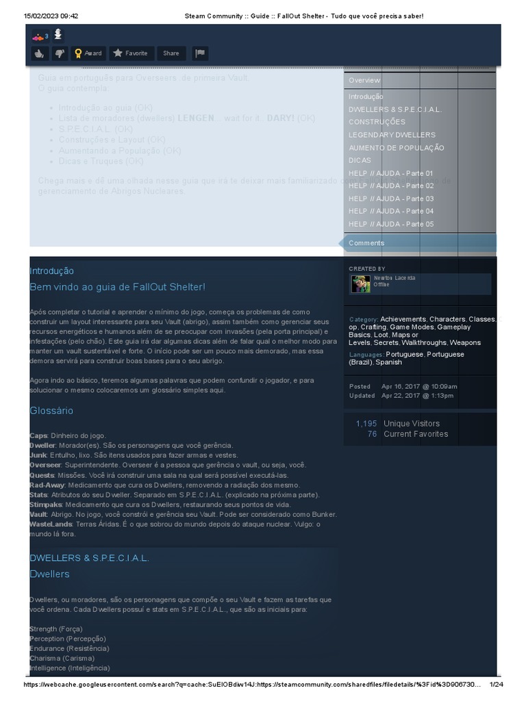 Steam Community - Guide - FallOut Shelter - Tudo Que Você Precisa.