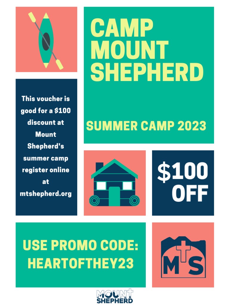 Camp Mount Shepherd 100 Off Voucher PDF