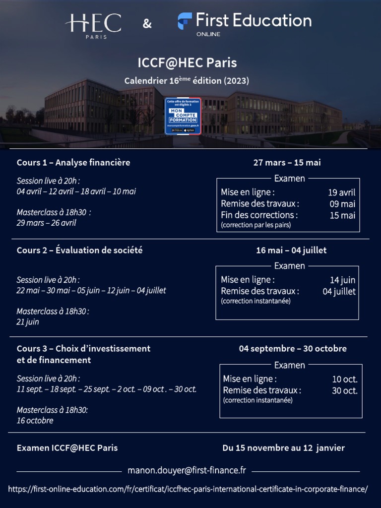 Calendrier ICCF@HEC 23 1 | PDF