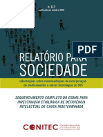 Recomendação contra incorporação de sequenciamento completo do exoma no SUS para investigação de deficiência intelectual