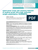 Short-Term Creep and Recovery Behavior of Medical Grade Ultra-High Molecular Weight Polyethylene (UHMWPE)