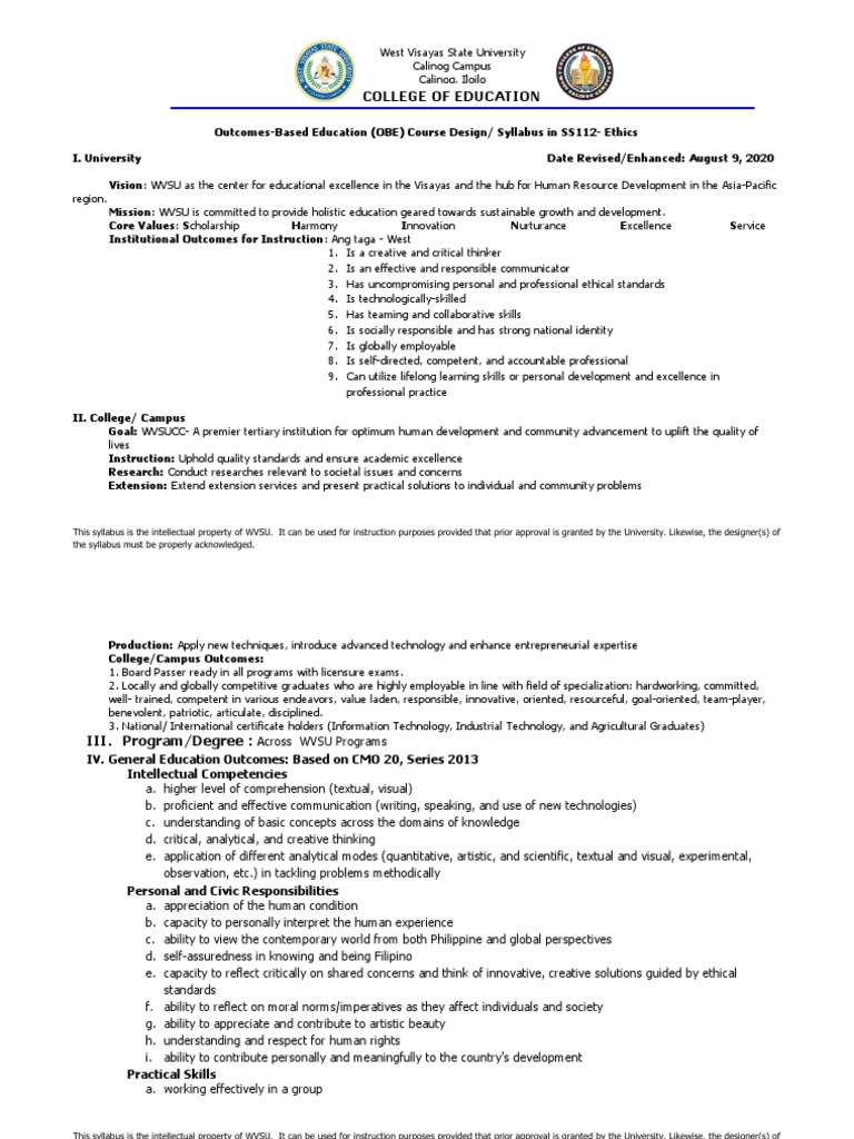 Course syllabus ss 112 ethics pdf morality utilitarianism